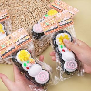 ของเล่นบีบซูชิเหมือนจริง ขนาด 12 ซม. ชุด 4 ชิ้น ทำจาก TPR บรรเทาความเครียด ของขวัญสำหรับเด็กและผู้ใหญ่ ของเล่นบีบซูชิแซลมอนเพื่อเวลาผ่อนคลาย - Product Image 1