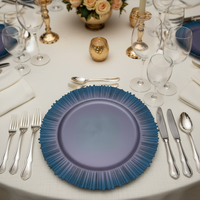 Assiettes de Présentation en Gros 13 Pouces en Plastique PP de Luxe, Motif Personnalisé, Durables et Réutilisables pour Hôtels, Anniversaires, Événements Nuptiaux
