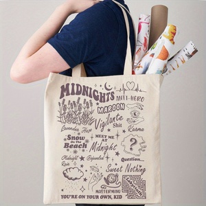 1 cái midnings mô hình Tote Vải cá nhân Vai Túi cho du lịch của phụ nữ tái sử dụng Túi mua sắm với tùy chỉnh in logo - Product Image 1