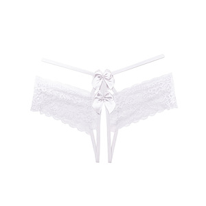 Mutandine Sexy a cavallo aperto con 2 fiocchi centro in pizzo - Product Image 6