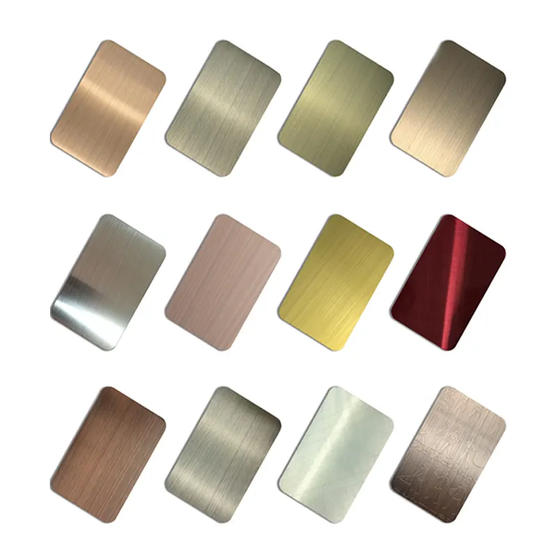 AISI-lámina y bobina de acero inoxidable para decoración de edificios, espejo dorado cepillado, bronce, 201, 304, 316, 430