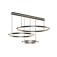 Lustre suspendu LED haut de gamme transfrontalier en aluminium avec anneau, contrôle Tmall Genie, abat-jour en acrylique pour salles à manger et salons
