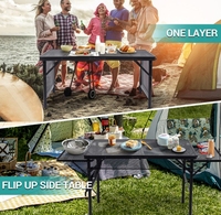 Table de barbecue portable au design moderne avec grille intégrée pour la cuisson en extérieur – Accessoire indispensable pour le barbecue