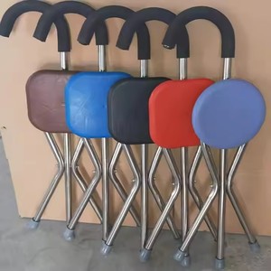 Tabouret de <span class=keywords><strong>canne</strong></span> multifonctionnel et confortable pour une thérapie de rééducation facile Conception de pied triangulaire plié <span class=keywords><strong>à</strong></span> <span class=keywords><strong>trois</strong></span> pattes - Product Image 6