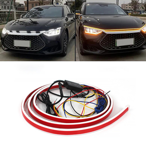 Tira de luz Led ámbar blanco de doble Color para capó de coche, señal de giro, resistente al agua, decoración de 2,4 M, lámpara de atmósfera automática de 12V - Product Image 1