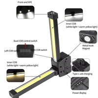 Lampe de travail de gymnastique la plus vendue Lampe de gymnastique à gradation magnétique rechargeable par USB pour poser Lampe de travail COB portable avec maintien à 180 °