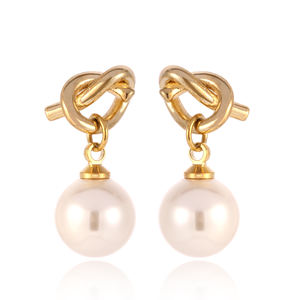 Anting-anting Wanita Elegan, Perhiasan Kuningan Berlapis Emas, Perak Mengkilap, Zirkonia, Anting-anting Stud, Anting-anting Liontin Mutiara Agate - Product Image 6