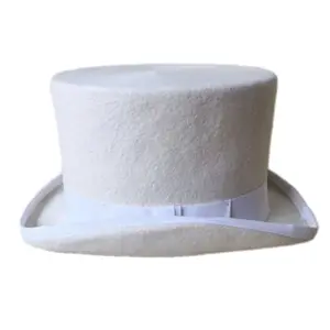 Tradizionale feltro di lana top bianco di qualità del cappello cappello di pelliccia