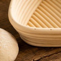 Panier de levage de pâte en rotin sans éclats, design professionnel, avec doublure en coton, directement de l'usine, pour la levée du pain