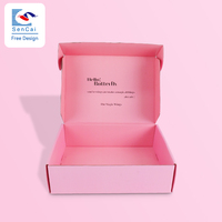 Boîte en carton ondulé rose personnalisée pour l'emballage et l'expédition de vêtements recyclables respectueux de l'environnement