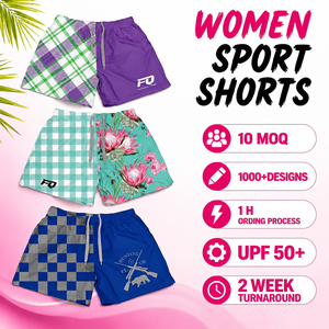 Celana Pendek Olahraga Wanita Custom, Celana Pendek Kerja untuk Berkebun dan Berburu, Gaya AU, Sublimasi UPF 50+, Celana Pendek Training, Pakaian Grosir - Product Image 1