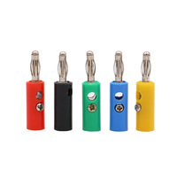Vente en gros fiche banane mâle 4mm plaqué argent/or fiche banane vis haut-parleur prise banane 4mm