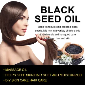 Esencia de aceite de semilla negra para mejorar la esencia seca, peluda, nutre, repara el cabello dañado y previene la pérdida de cabello