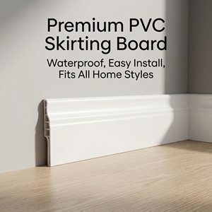 Rodapié de PVC blanco de 100mm-Accesorios para pisos impermeables, Rodapie Plastico, duradero y fácil de instalar, uso doméstico y comercial - Product Image 2