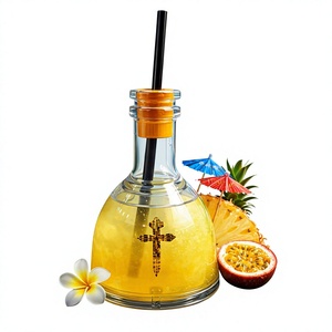 Custom Logo Plastic Cocktail Cup Bottle with Straw Cap Reusable <b>Portable</b> Drinkware for <b>Bar</b> Party 375ml Capacity Modern Style - Product Image 6