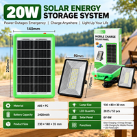 Lampe de travail solaire rechargeable 20W 50W 100W, lampe d'urgence avec panneau solaire pour la maison, le camping, le marché nocturne, l'éclairage extérieur