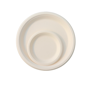 STAVIAN Best Seller 100% Assiettes rondes blanches et brunes biodégradables, écologiques et jetables à base de plantes de 6 pouces - Product Image 1
