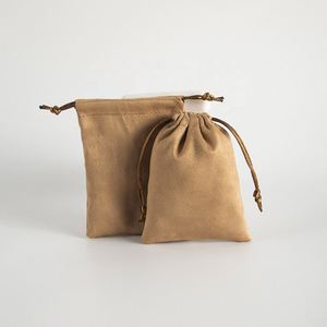 Sac en suède, sac à bijoux, emballage à cordon, sac porte-bonheur en velours brocart, personnalisable avec logo - Product Image 1