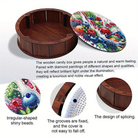 Boîte à goûter en bois personnalisée d'usine, boîte à bonbons à peinture de pierres précieuses, boîte organisatrice d'art de pierres précieuses, kit de broderie, kits de mosaïque, outils modernes