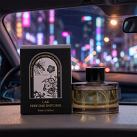 Diffuseur d'arômes pour voiture en verre avec logo personnalisé, diffuseur d'air frais pour voiture, diffuseur de parfum pour voiture, diffuseur longue durée, ébène et bergamote
