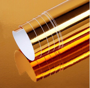 Enveloppe de voiture miroir haute brillance auto-adhésif PVC vinyle extensible couvrant le corps autocollant décoratif changé <span class=keywords><strong>Film</strong></span> de couleur rouge - Product Image 3