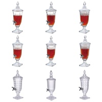 Carafe à jus en verre QYT, design cristal gaufré, grande capacité (2L-6L), pichet transparent pour eau froide avec robinet - Style européen