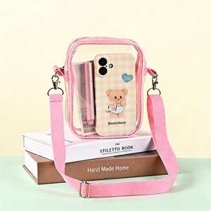 Custom PVC Waterproof Clear Crossbody Shoulder Shopping Bag New Fashionable <b>Purse</b> Zipper Bag Environment Friendly <b>Long</b> Handle - Product Image 5