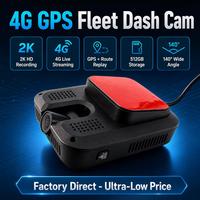 Caméra de surveillance de voiture avec stockage de 256 Go, streaming vidéo en direct, enregistrement HD 2K, ADAS, DMS, dashcam avant et arrière