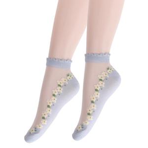Calcetines de Seda Finos para Niños al por Mayor, Calcetines de Verano con Encaje y Cristal, Calcetines de Algodón Transpirables que Absorben el Sudor para Mujer - Product Image 2