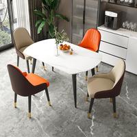 Chaise de salle à manger en cuir italien pieds dorés chaise de banquet blanche de style nordique moderne pour la maison bureau hôtel utilisation appartements amovibles