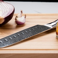 Ensemble de couteaux de cuisine professionnels en acier damas laser, 17 pièces, en acier inoxydable moderne, avec bloc en bois d'acacia