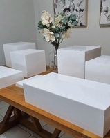 Supports d'affichage de cube en acrylique carrés-Support de collation de gâteau de pause de thé de repas froid pour la nourriture de buffet pour la présentation de nourriture