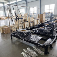 Machine de Pilates Reformer en aluminium durable, portable et réglable, lit demi-tourne pour studio de Pilates, pour l'exercice corporel
