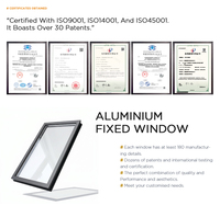 Ventanas Fijas de Aleación de Aluminio Eficientes, Ventana Fija Delgada, Ventana Fija Moderna, Ventana Fija Minimalista de Aluminio