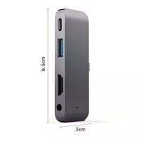 TUTI Vente en gros Hub USB 4 en 1 avec port audio 3,5 mm, charge PD, HDTV 4K, station d'accueil Type C pour tablette