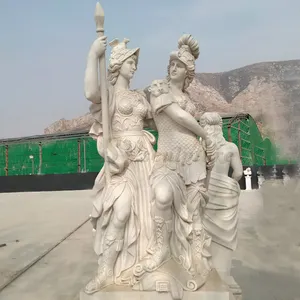 Statua a grandezza naturale europea antica <span class=keywords><strong>pietra</strong></span> greca uomo e donna guerriero statue coppia romana guerriero statua - Product Image 1