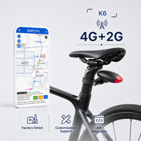 Traceur GPS GLONASS/GSM/GPRS 4G LTE/WiFi intelligent avec détection, feu arrière de vélo portable en ABS, super lumineux, avertissement de freinage, pour la conduite nocturne