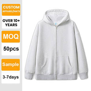 Chaqueta de Forro Polar con Doble Cremallera y Lavado Ácido, Personalizada al por Mayor, de 360 g/m², Estilo Cardigan, Talla Grande, de Alta Calidad - Product Image 1