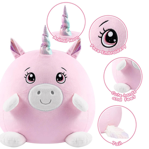 U811 personalizzare Huggable rosa <span class=keywords><strong>unicorno</strong></span> peluche simpatico morbido animali di peluche grasso <span class=keywords><strong>unicorno</strong></span> <span class=keywords><strong>cuscino</strong></span> di peluche per bambini regali di Natale di compleanno - Product Image 2