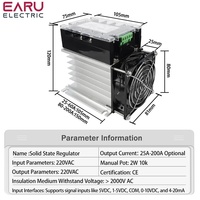 AC 220V 50/60Hz Module de régulateur de tension d'isolement complet monophasé 25A-200A Kit de ventilateur de dissipateur de chaleur en plastique SMT DCB haute précision