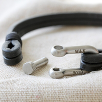 Bracelet en cuir pour hommes et femmes Sport Acier inoxydable Forme équestre Fermoir en U Boucle en fer à cheval Double couche Fermoir à vis tissé