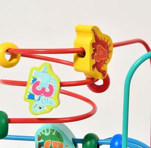 Jouet coloré en forme de montagnes russes, jouet éducatif préscolaire classique en bois, labyrinthe de perles pour les tout-petits - Product Image 3