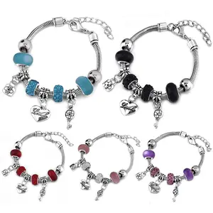 2024 Crown Heart Snake Chain Charm Pan Dora Fine Jewelry Bracelets Bangles For Women