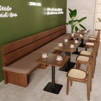 Foshan Usine Rétro En Bois Massif Restaurant Stand Table et Chaise Combinaison Lait Thé Boulangerie Café Table Restaurant Meubles