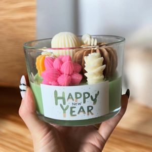 Vela Aromática Orgánica de Larga Duración para Decoración del Hogar, Día de Acción de Gracias, Navidad, Día del Padre, LANJO, en Frasco de Vidrio con Diseño de Cactus y Suculentas - Product Image 6