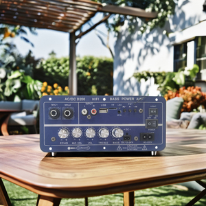 Chuyên Nghiệp Mini Kỹ Thuật Số Điện Mixer 50W + 50W Nặng Khuếch Đại Receiver D200 FM Đài Phát Thanh Âm Thanh Hệ Thống Nhà Ngoài Trời Bluetooths - Product Image 6