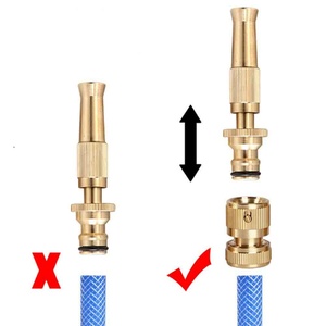 Brass <b>Quick</b> <b>Connector</b> Spray Nozzle Water Gun Brass High Pressure Direct Spray Hose Adjustable Pressure Garden Sprinkler - Product Image 5