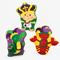 Großhandel Lila Grün Gold Mardi Gras Plüschtiere Mix für Karnevalsumzüge Partygeschenke