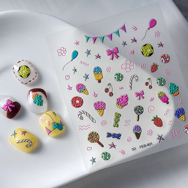 Ice Cream Candy Party 5d Nail Stickers Deco