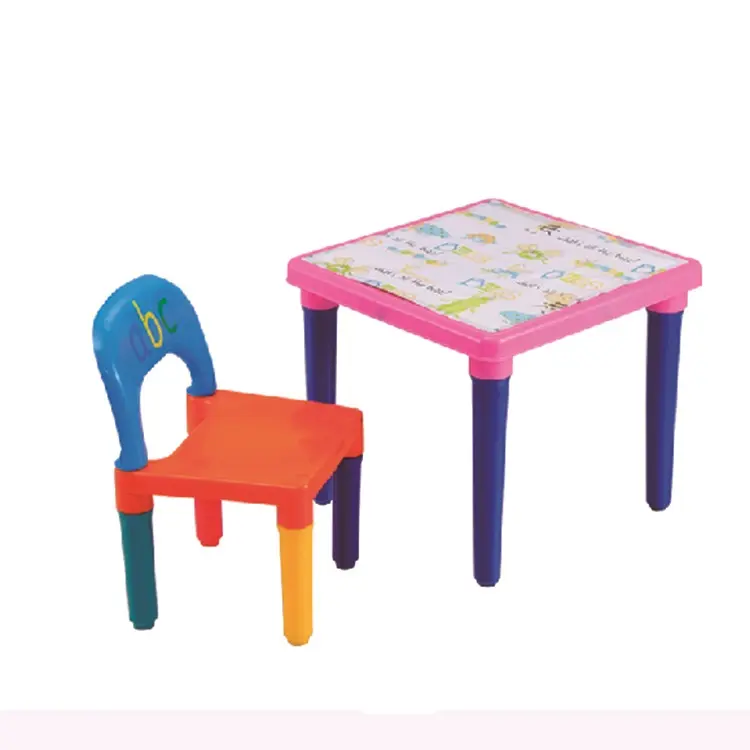 ชุดเก้าอี้โต๊ะและโต๊ะแบบถอดได้สำหรับเด็กเก้าอี้พลาสติกเพื่อความปลอดภัย2ชิ้น